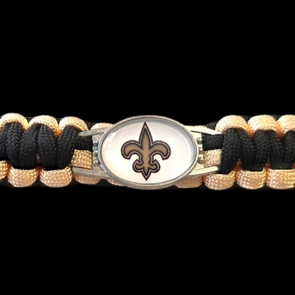 New Orleans Saints Black and Tan Paracord Bracelet - Picture 2 of 5